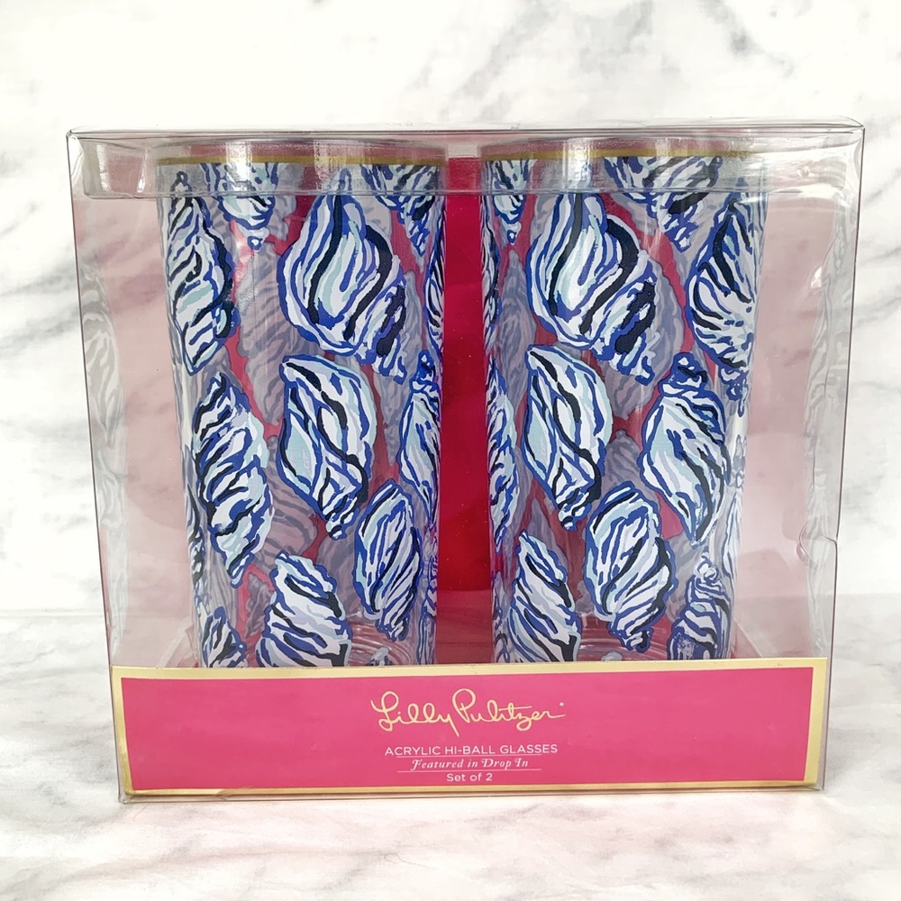 Lilly Pulitzer Acrylic Hi-Ball Glasses Drop In